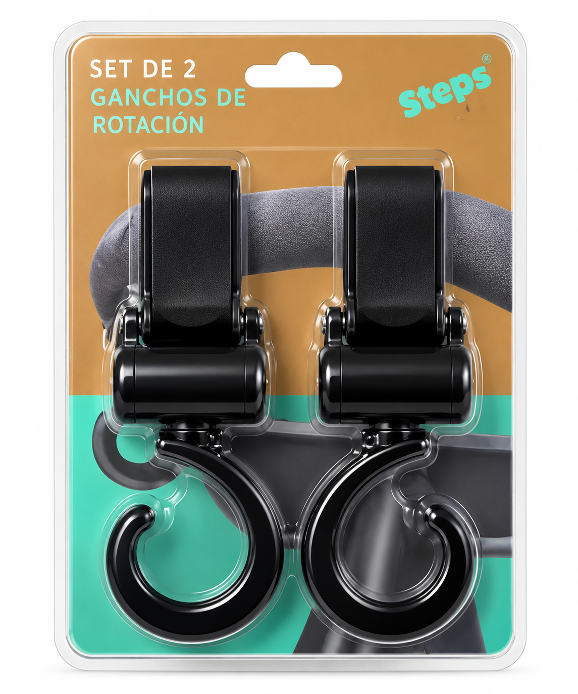 Set 2 Ganchos Rotación Carro