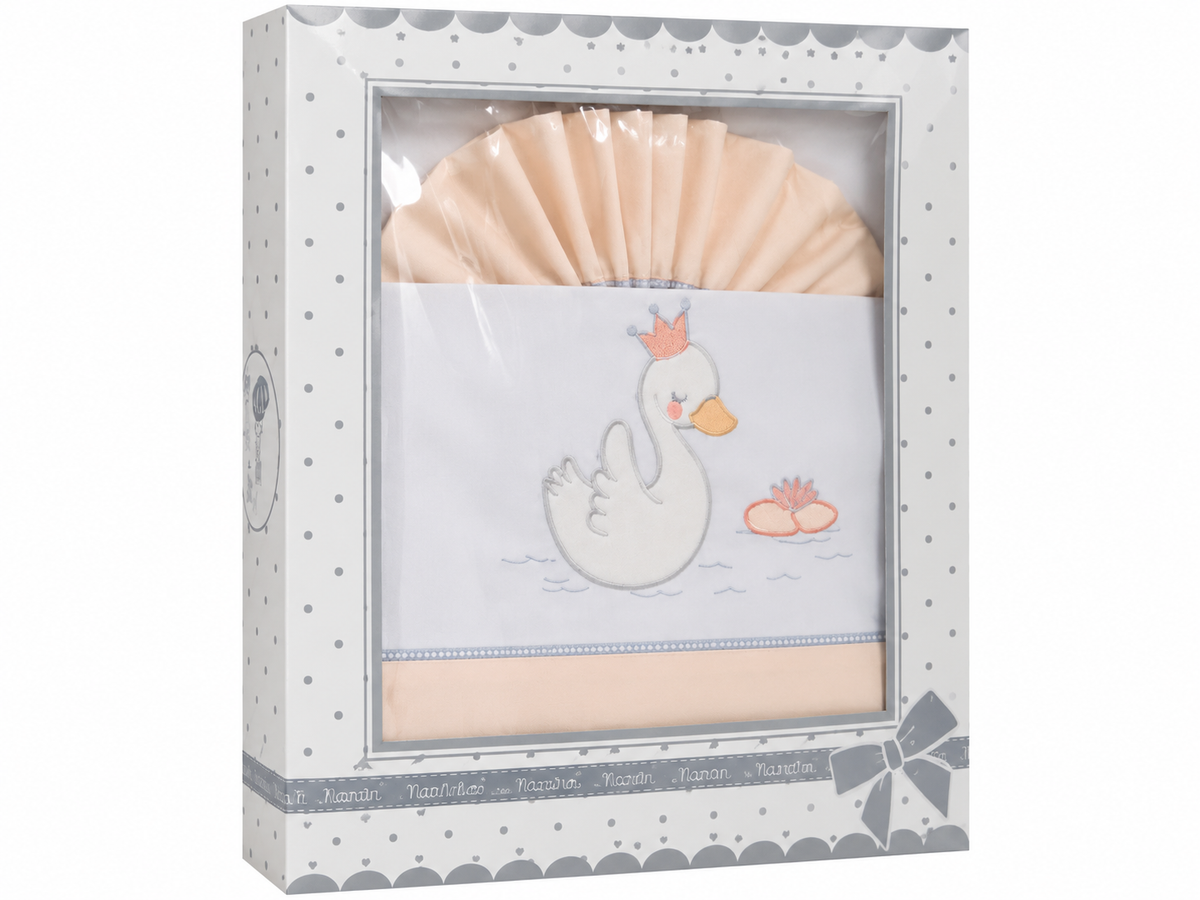 Sábanas Minicuna Algodón Cisne Salmón