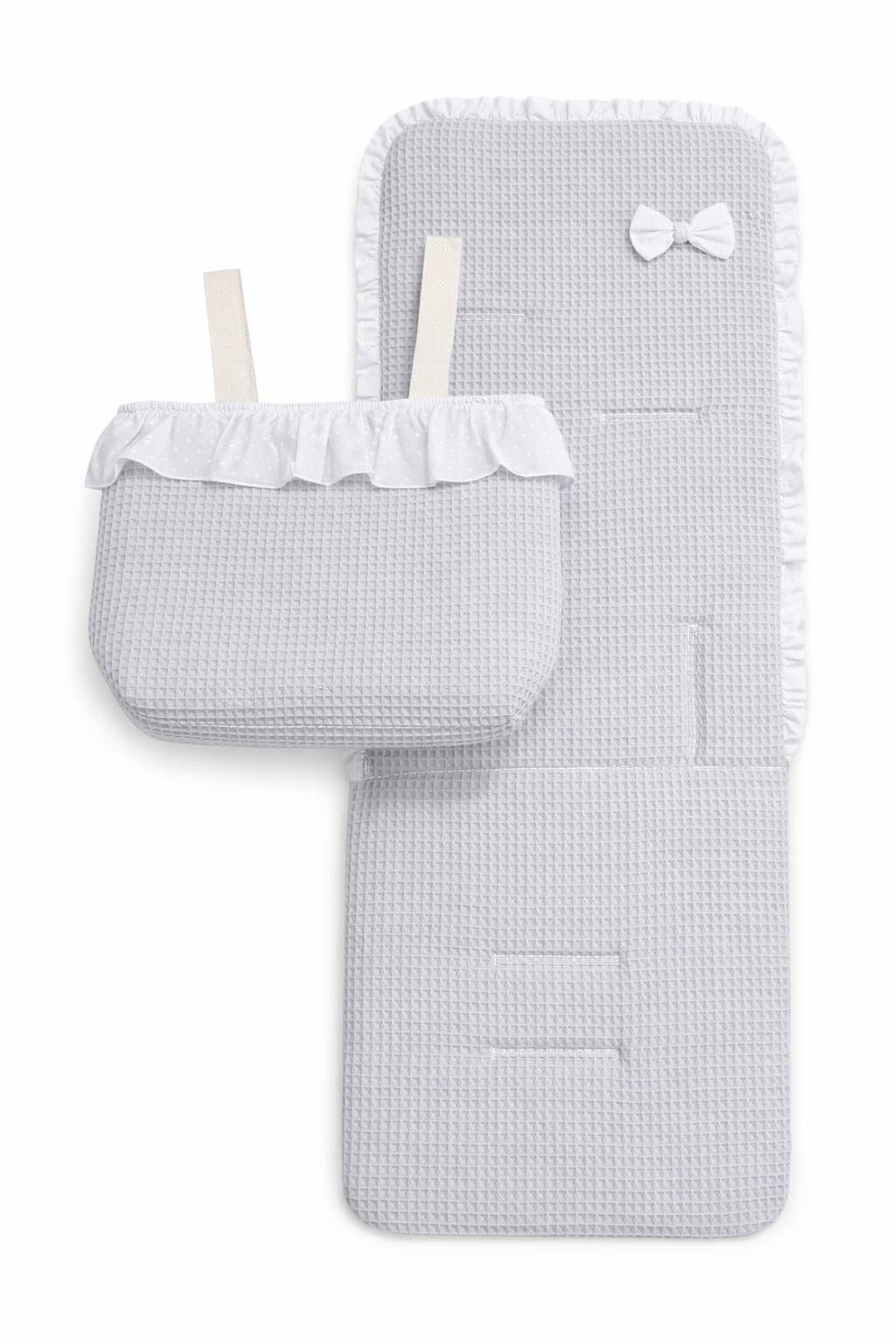 Pack Bolso + Colchoneta Waffle Gris