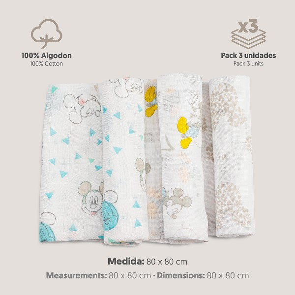 Pack Muselinas Minnie/Mickey