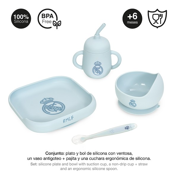Vajilla Real Madrid Silicona Azul