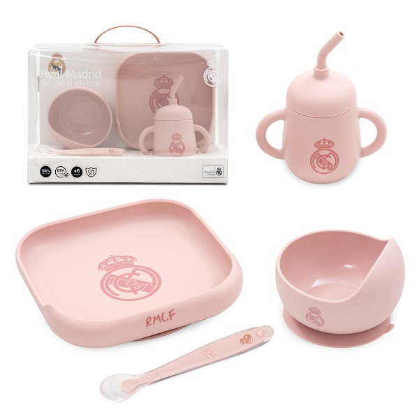 Vajilla Real Madrid Silicona Rosa