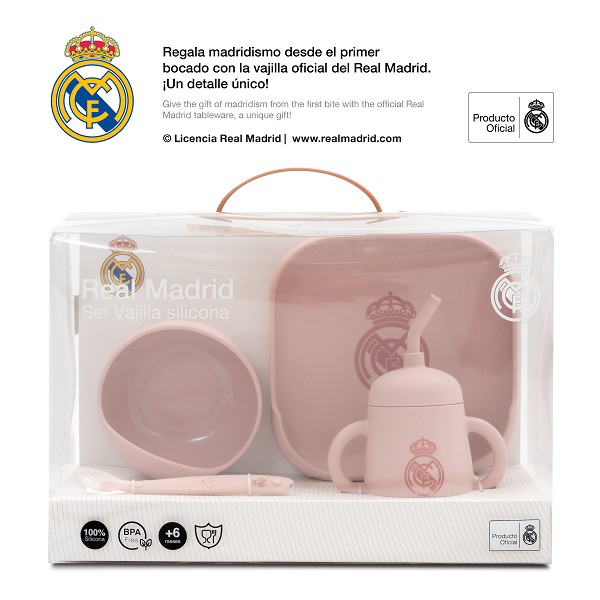 Vajilla Real Madrid Silicona Rosa