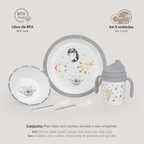 Vajilla Animalitos Gris