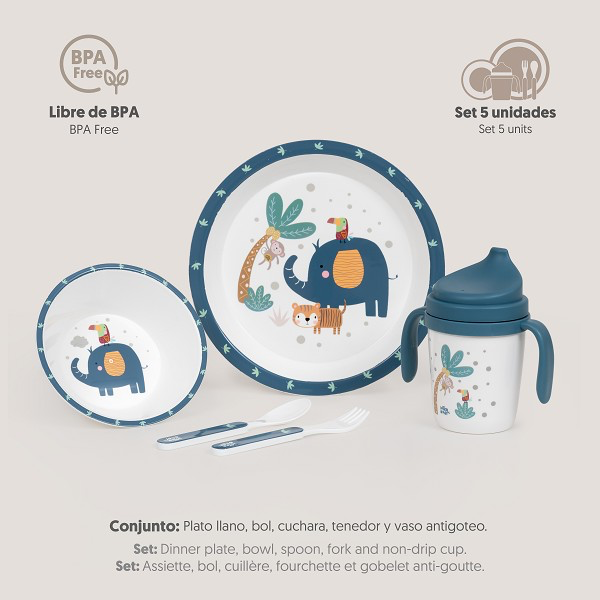 Vajilla Elefante Azul