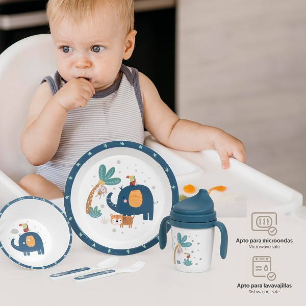 Vajilla Elefante Azul