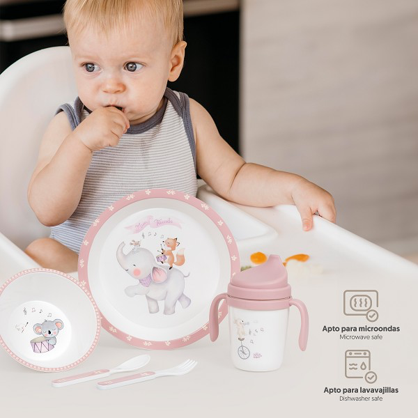 Vajilla Elefante Rosa