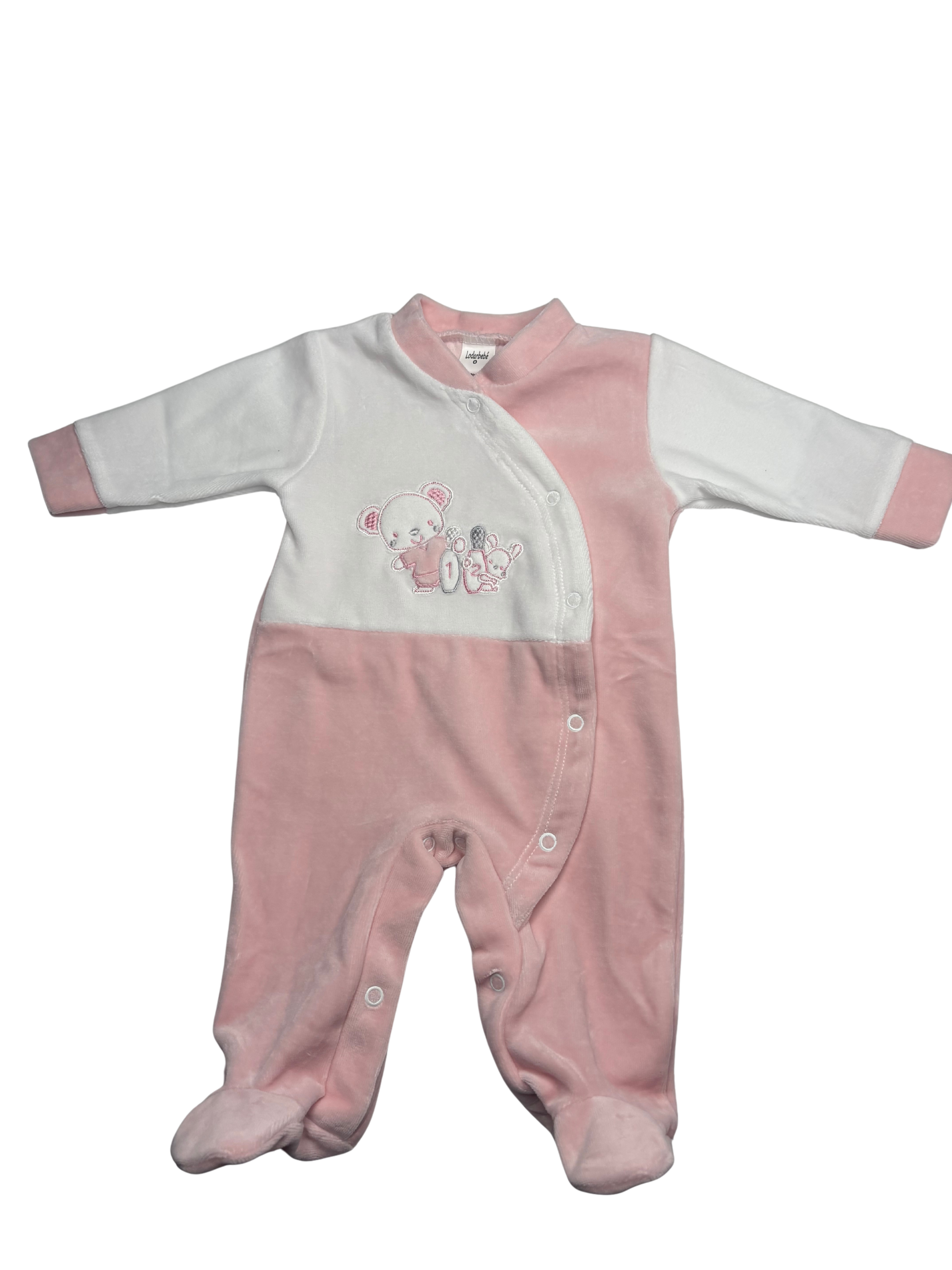 Pijama Terciopelo Osito - Talla 0/3