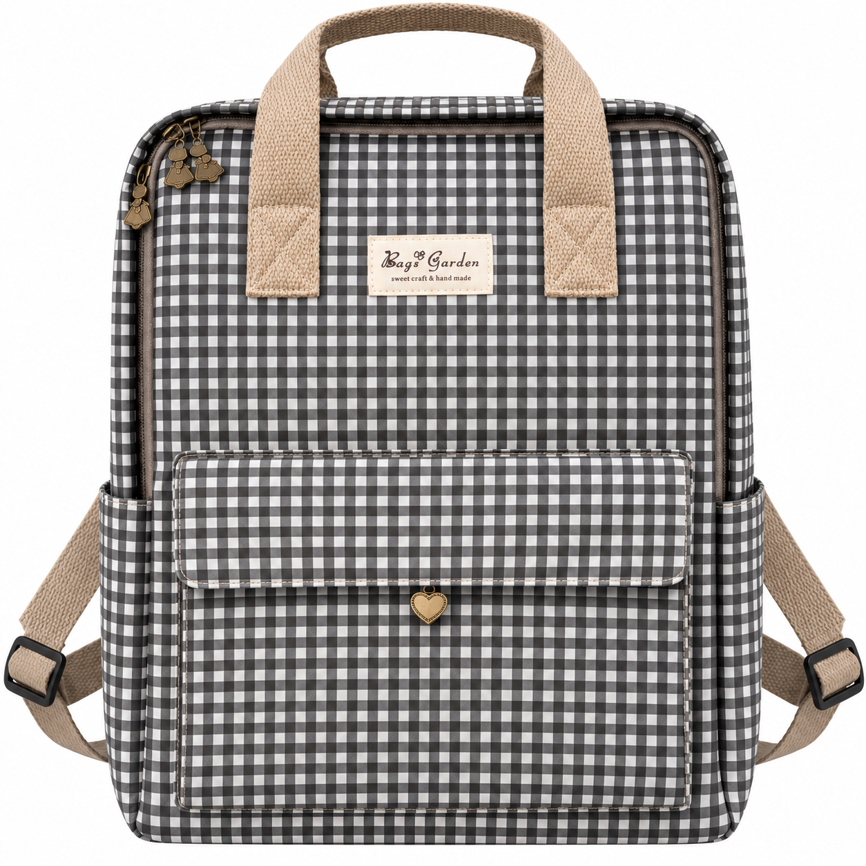 Mochila impermeable Vichy Negro