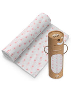 Muselina 120x120 Estrellas Rosa