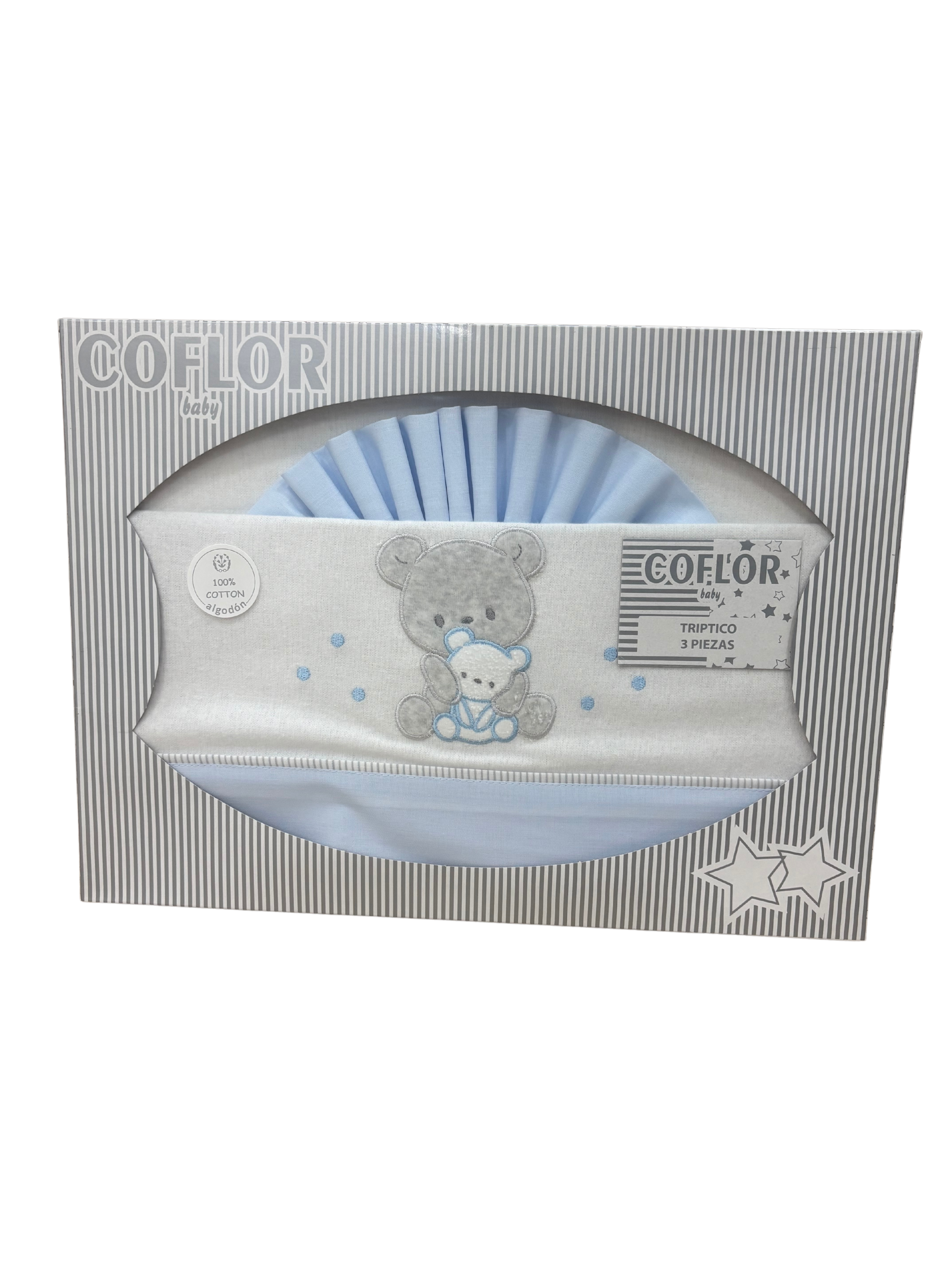 Cuna Osito Azul Franela