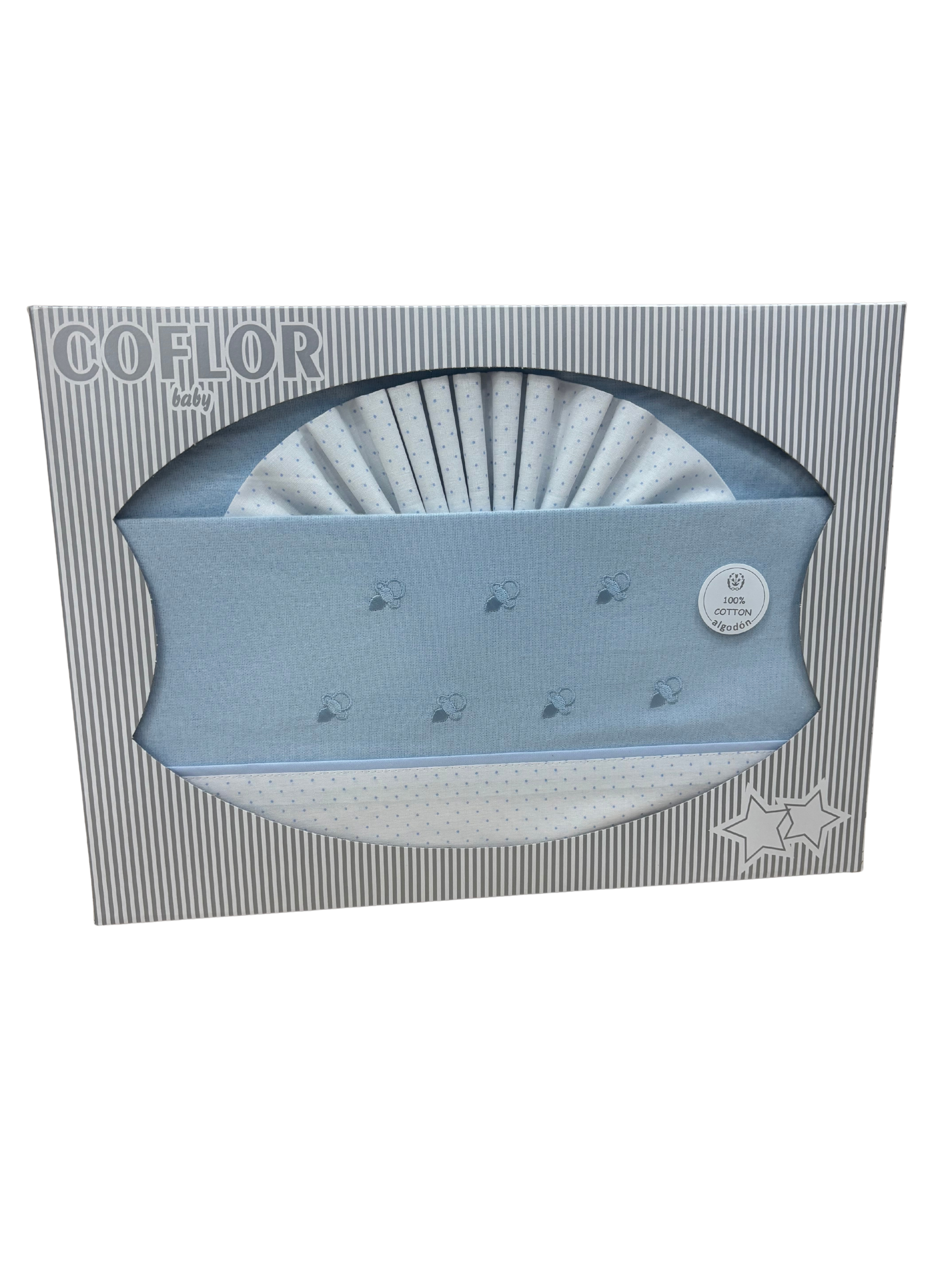 Cuna Chupetes Azul Franela