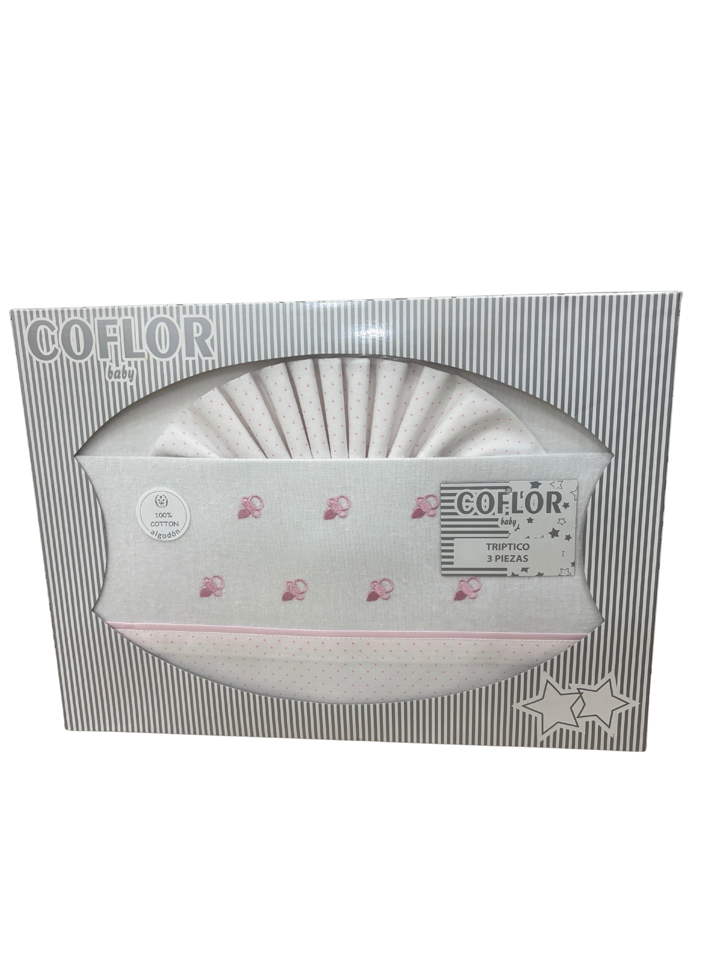 Cuna Chupetes Rosa Franela