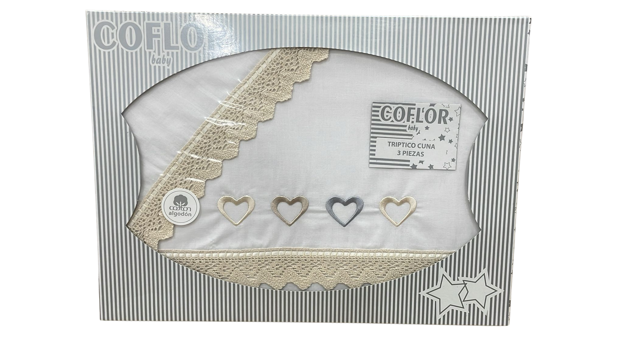 Cuna Corazones Beige Verano