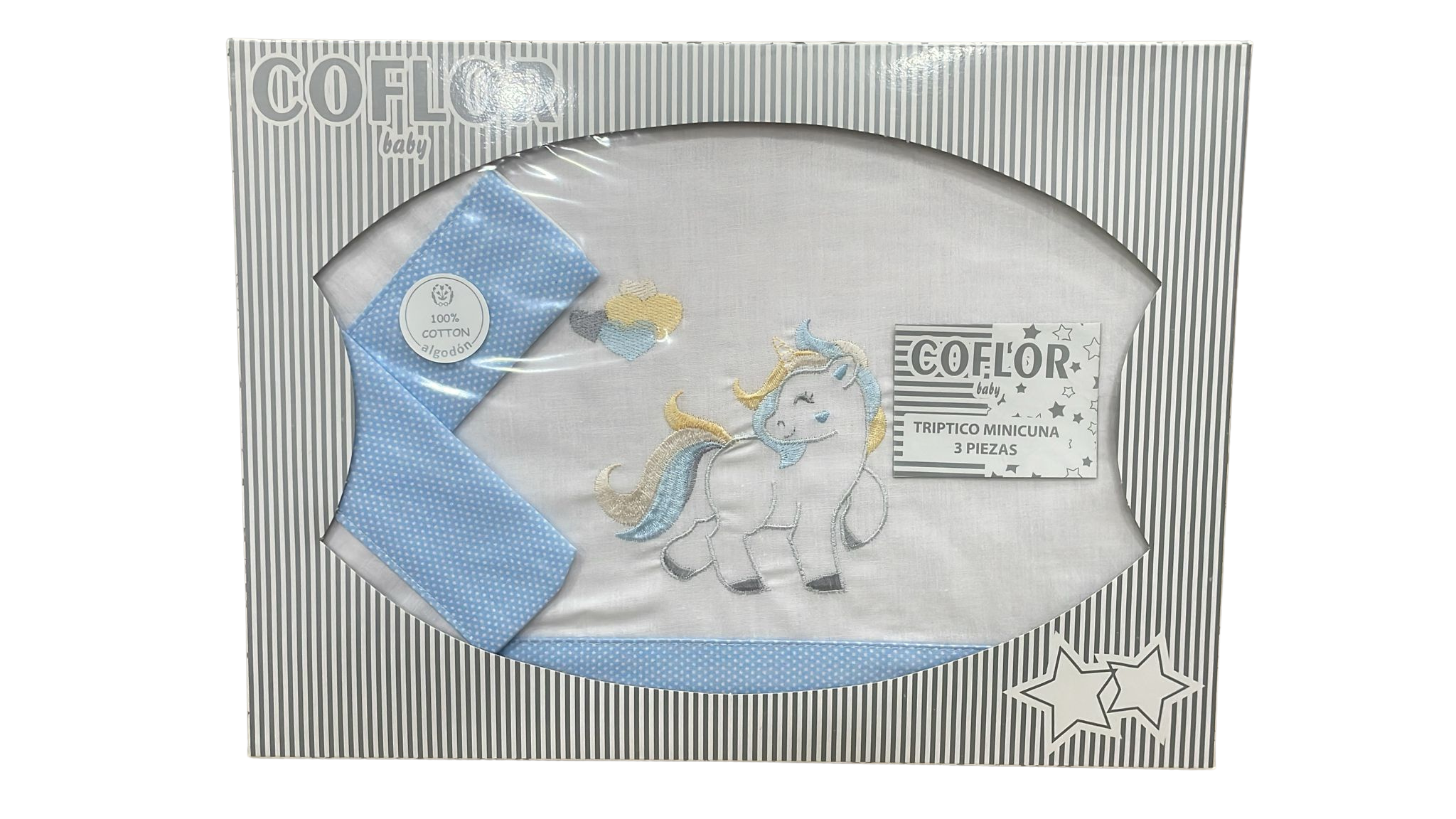 Minicuna Unicornio Azul Verano
