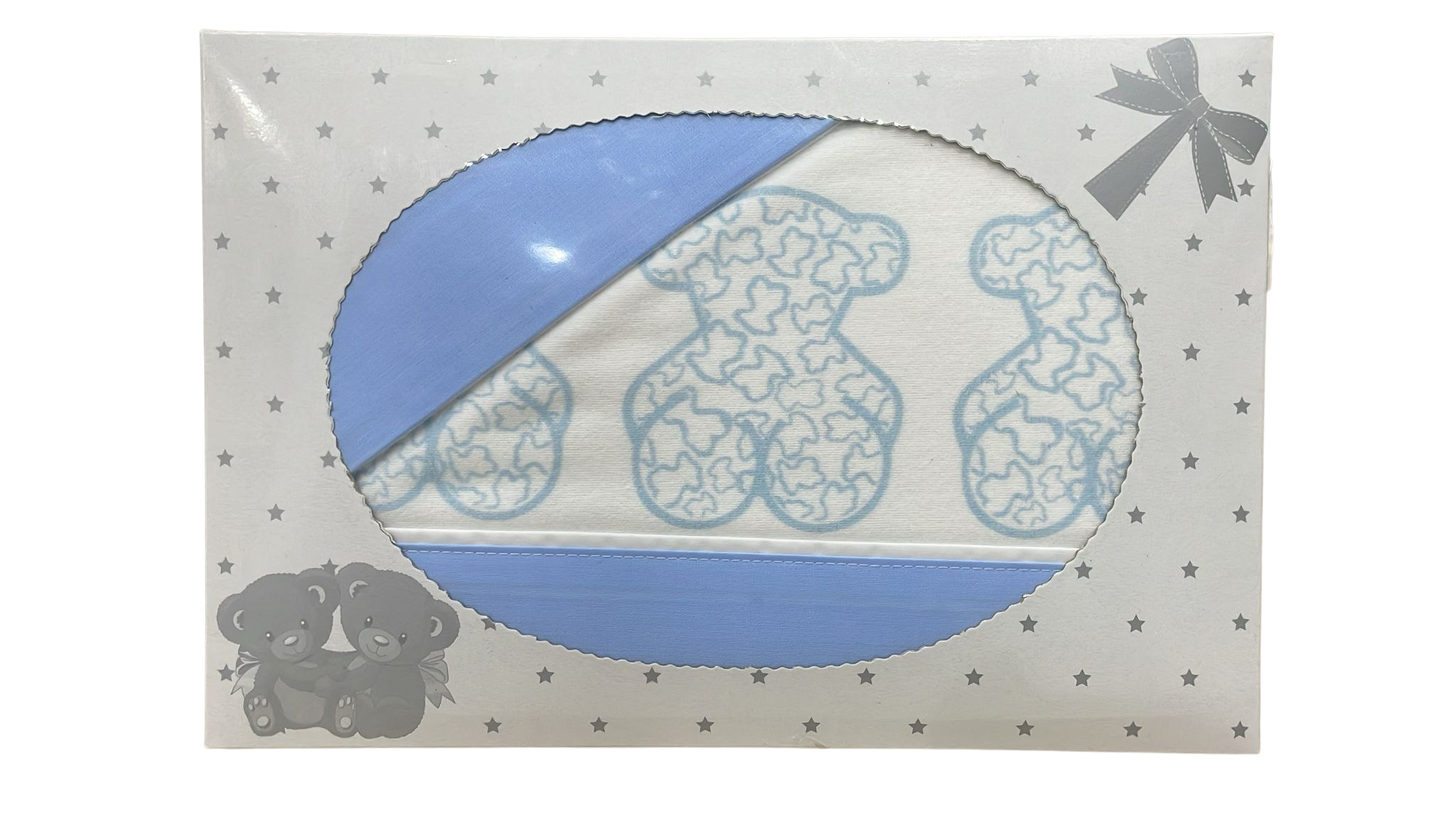 Minicuna 3 Ositos Azul Franela