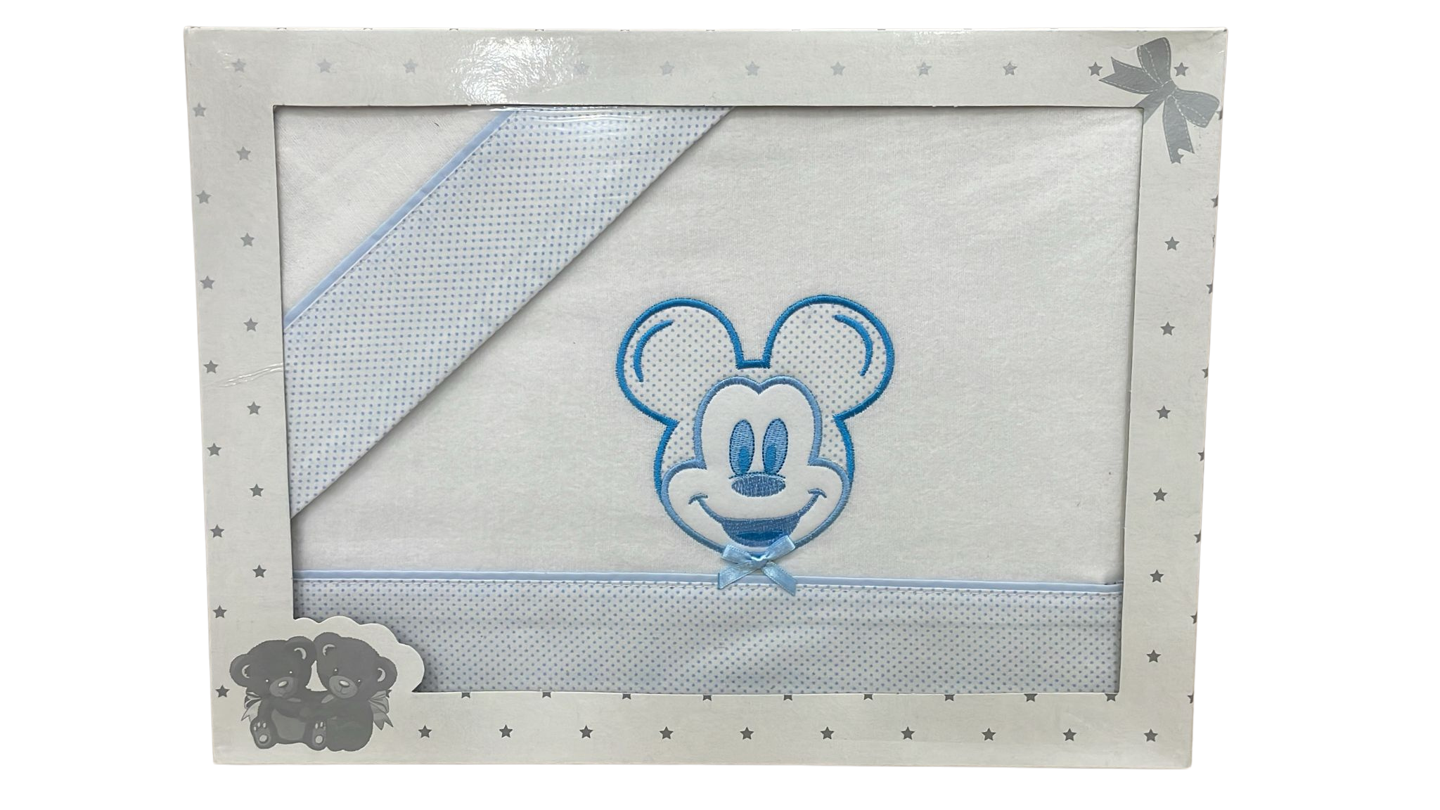 Minicuna Ratón Azul Franela