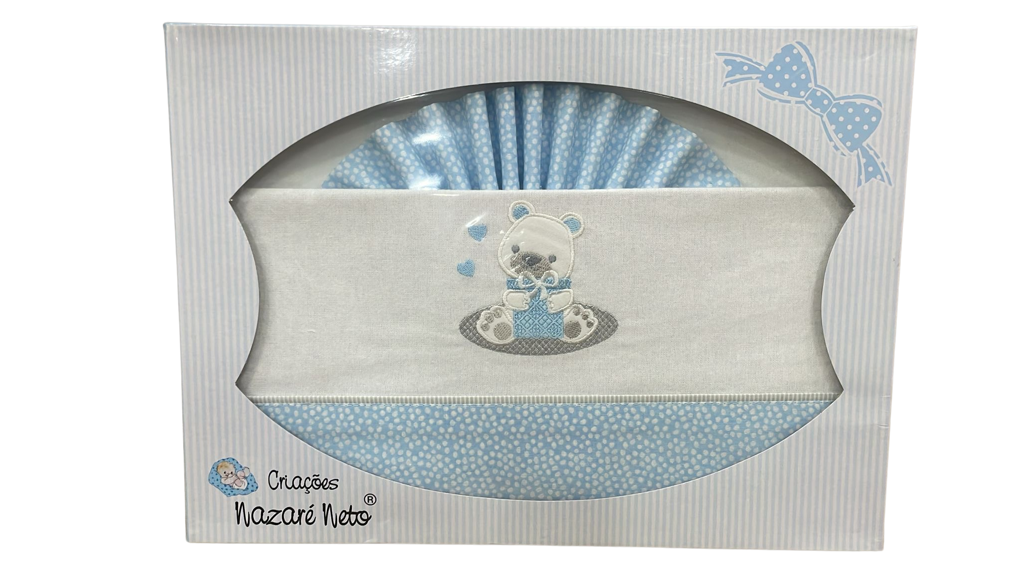 Minicuna Oso Azul Franela