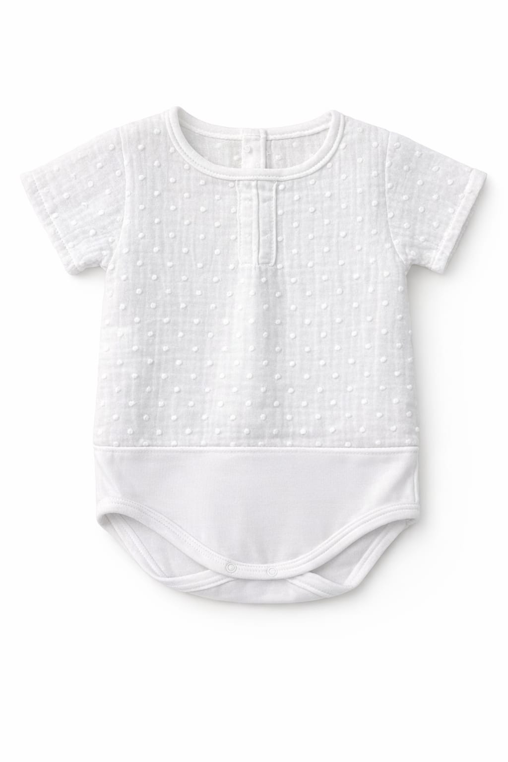 Body Plumeti Blanco Manga Corta