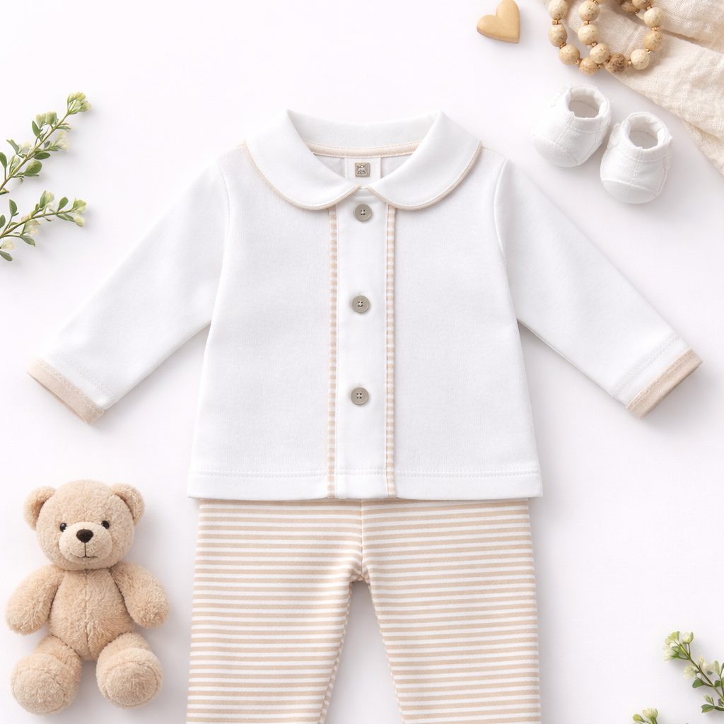 Conjunto Rayas Beige