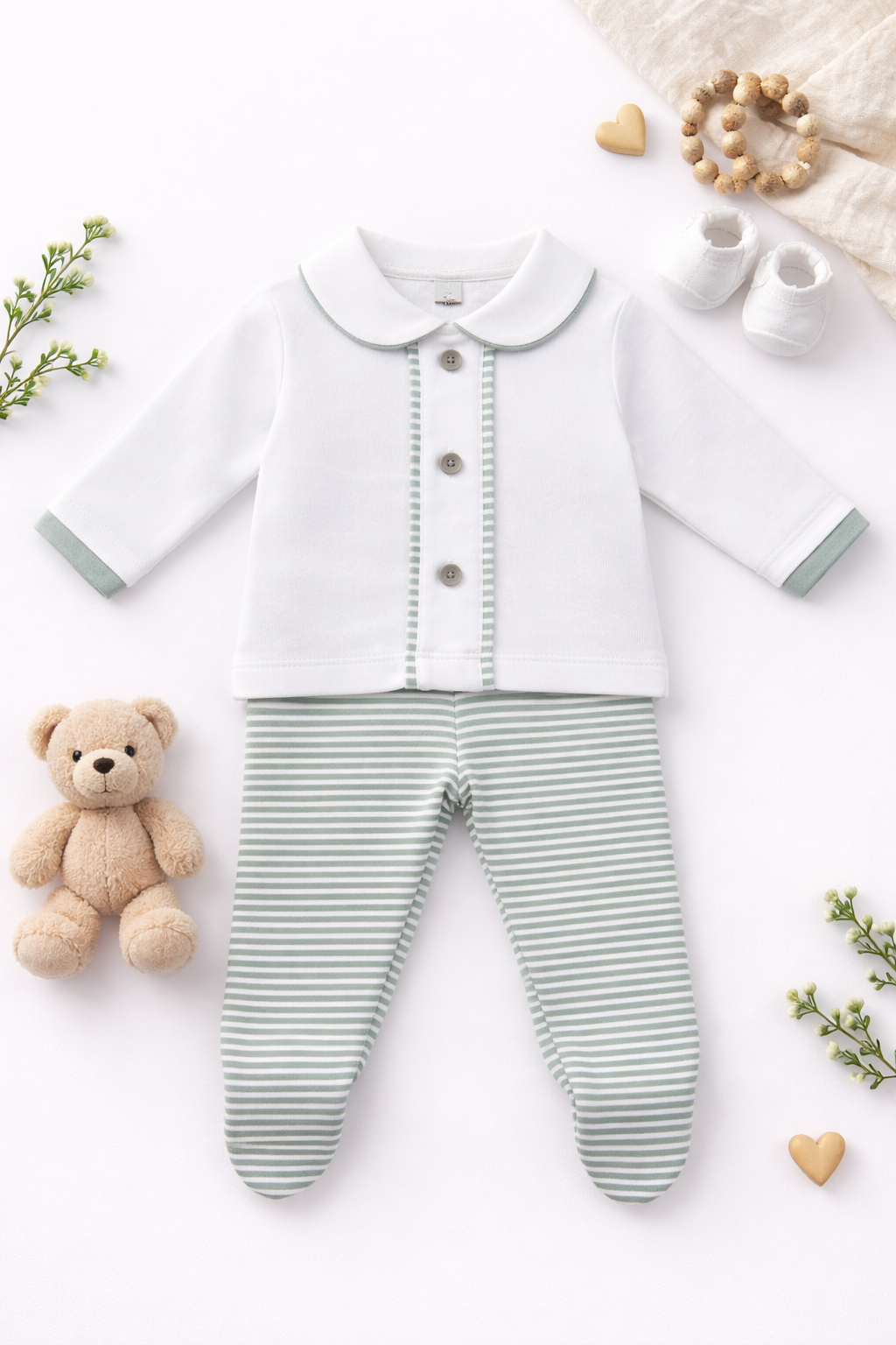 Conjunto Rayas Verde