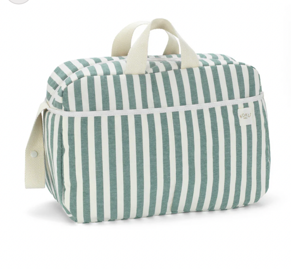 Bolso Maternidad Stripe Green Koku Baby