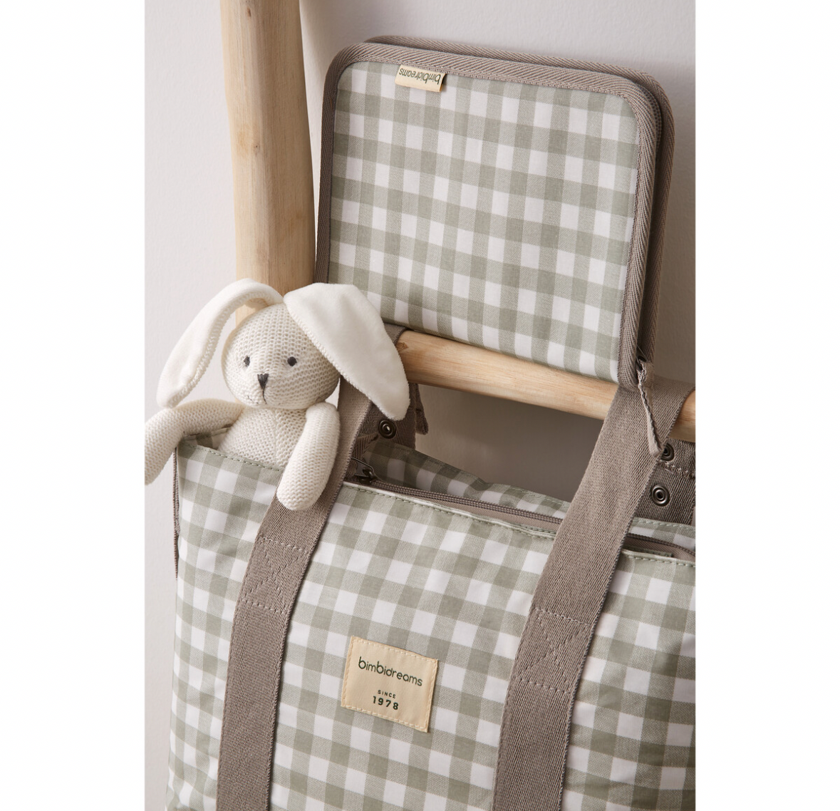 Bolso + Cambiador Vichy Verde Bimbidreams