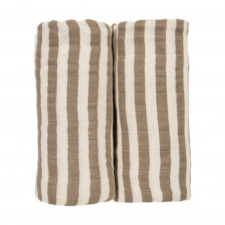 Pack Muselinas 30x30 Rayitas Beige