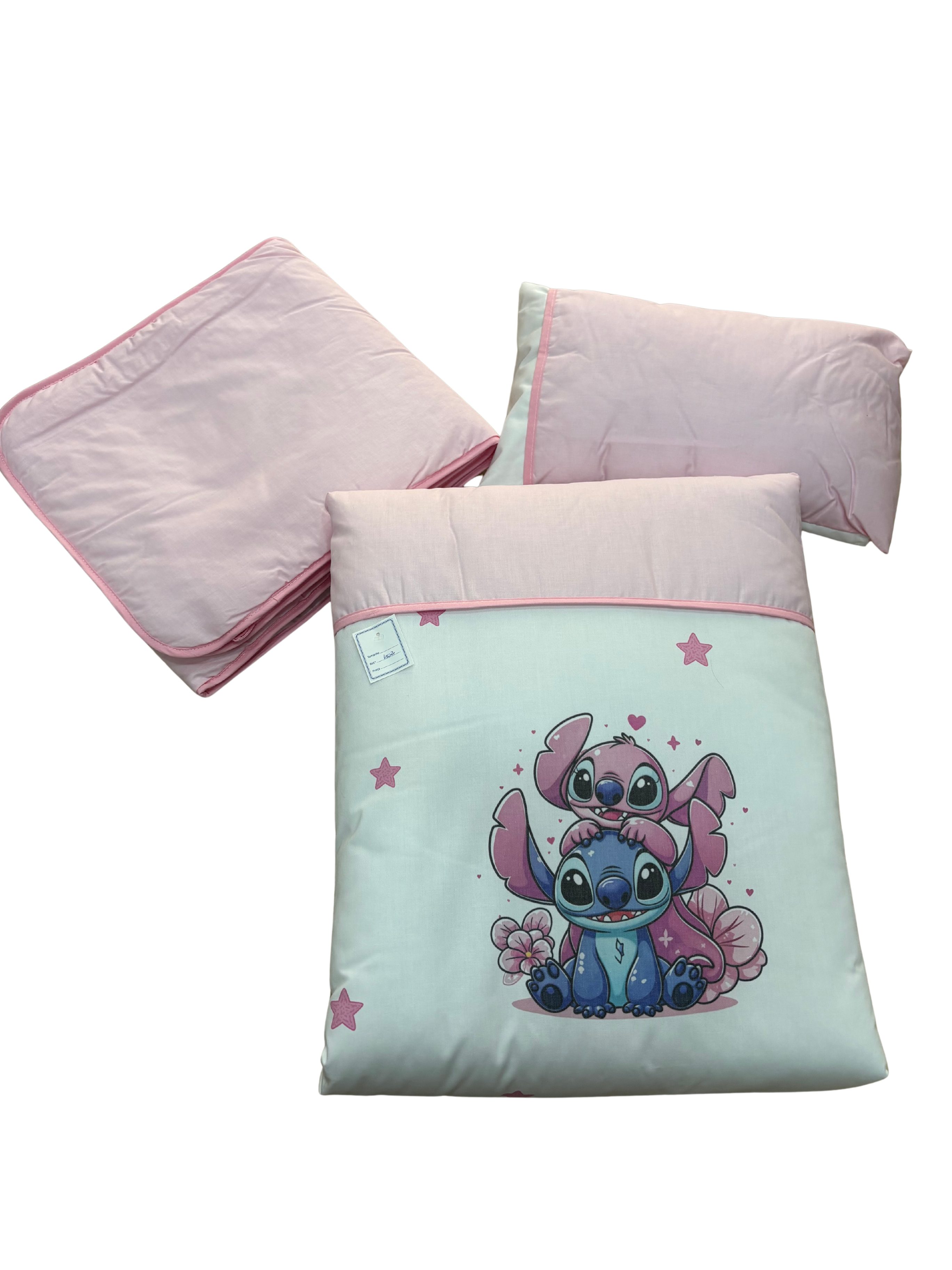 Edredón y Chichonera Stich Rosa