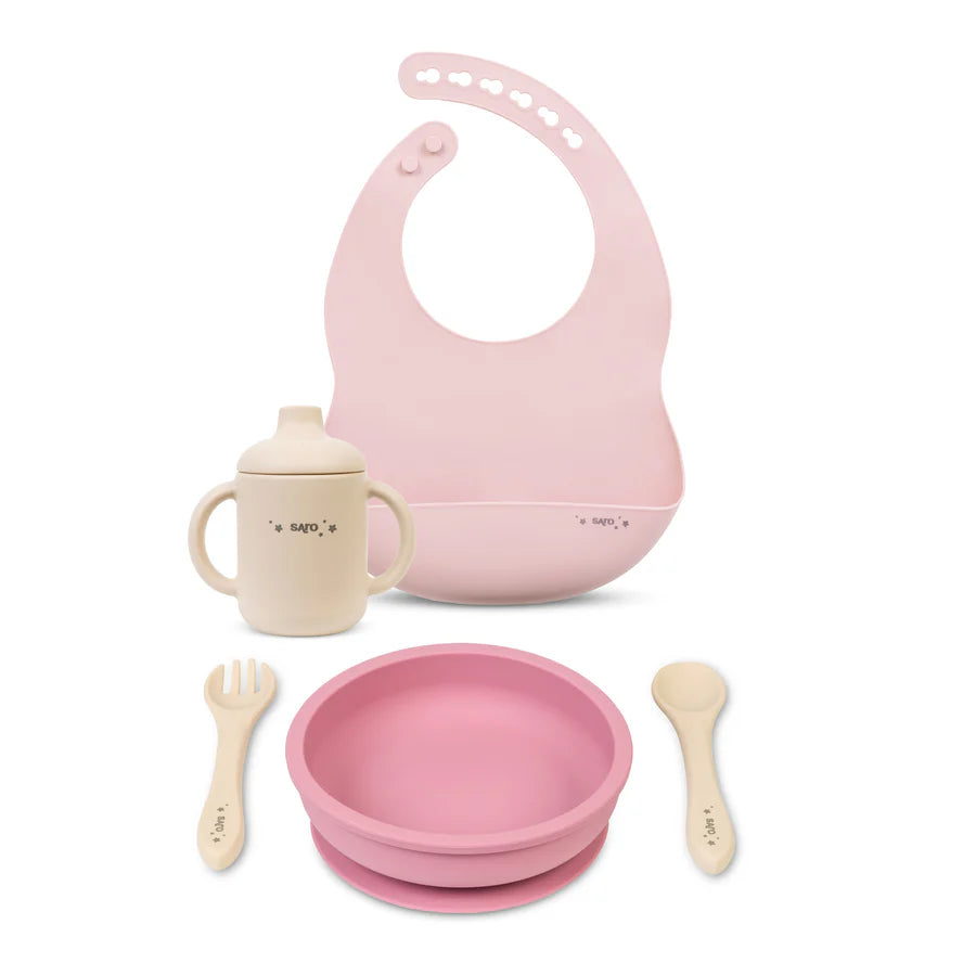Set Alimentación Saro Rosa Silicona
