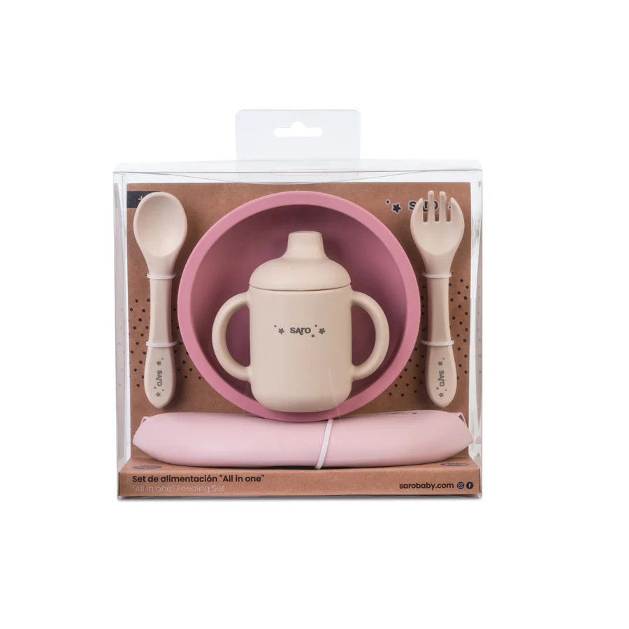 Set Alimentación Saro Rosa Silicona