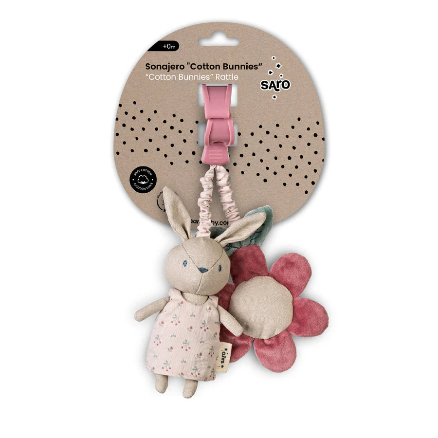 Sonajero con Pinza Ratoncito Rosa