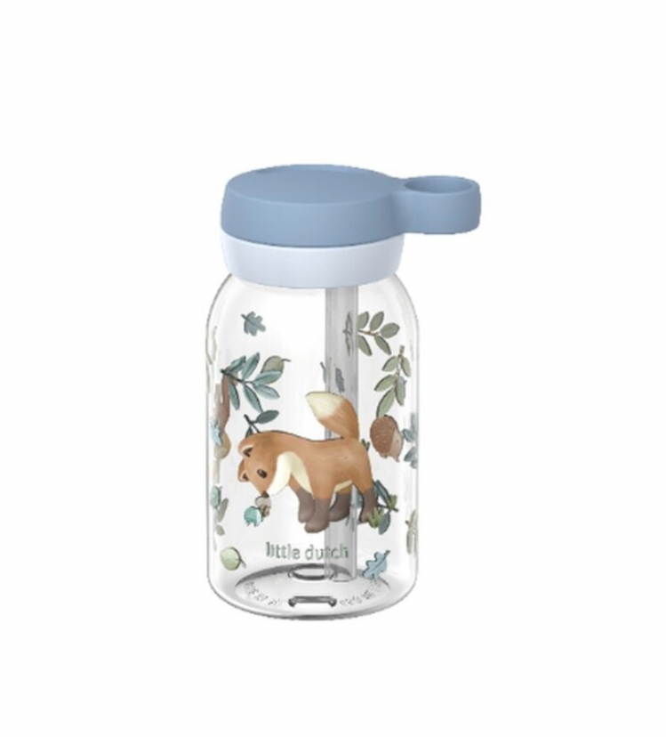 Botella con Pajita Forest Little Dutch