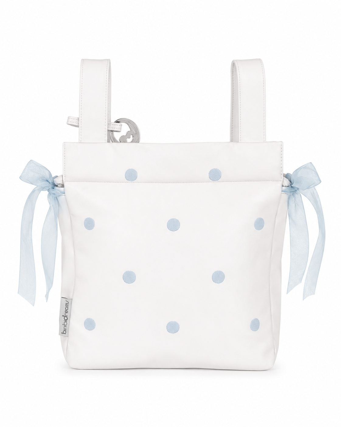 Panera Ecopiel + Cambiador Lunares Azul Bimbidreams