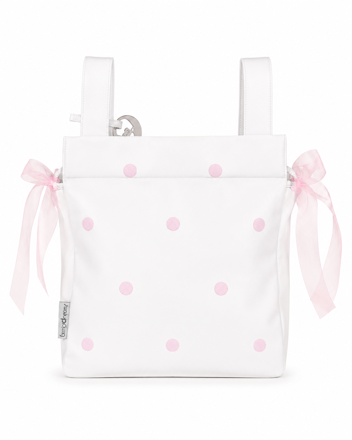 Panera Ecopiel + Cambiador Lunares Rosa Bimbidreams