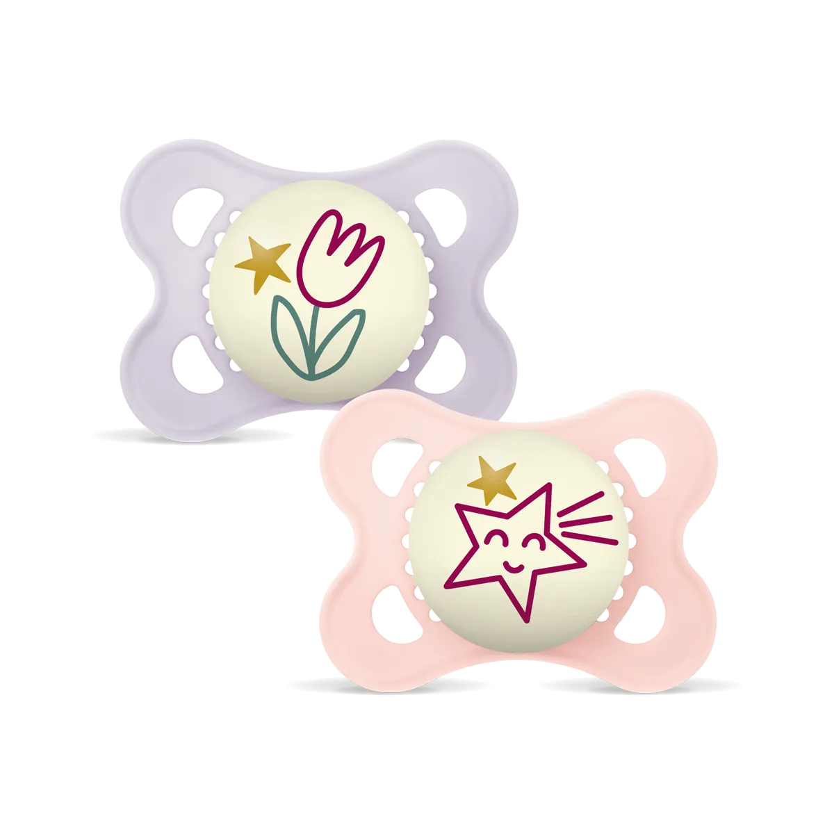 Pack Chupetes Original Night Flor Mam 2-6 Meses