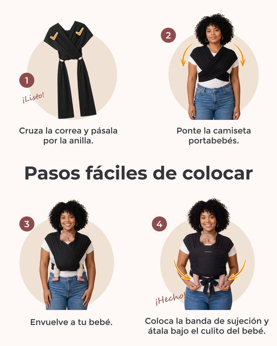 Fular Portabebés Negro/Café Momcozy