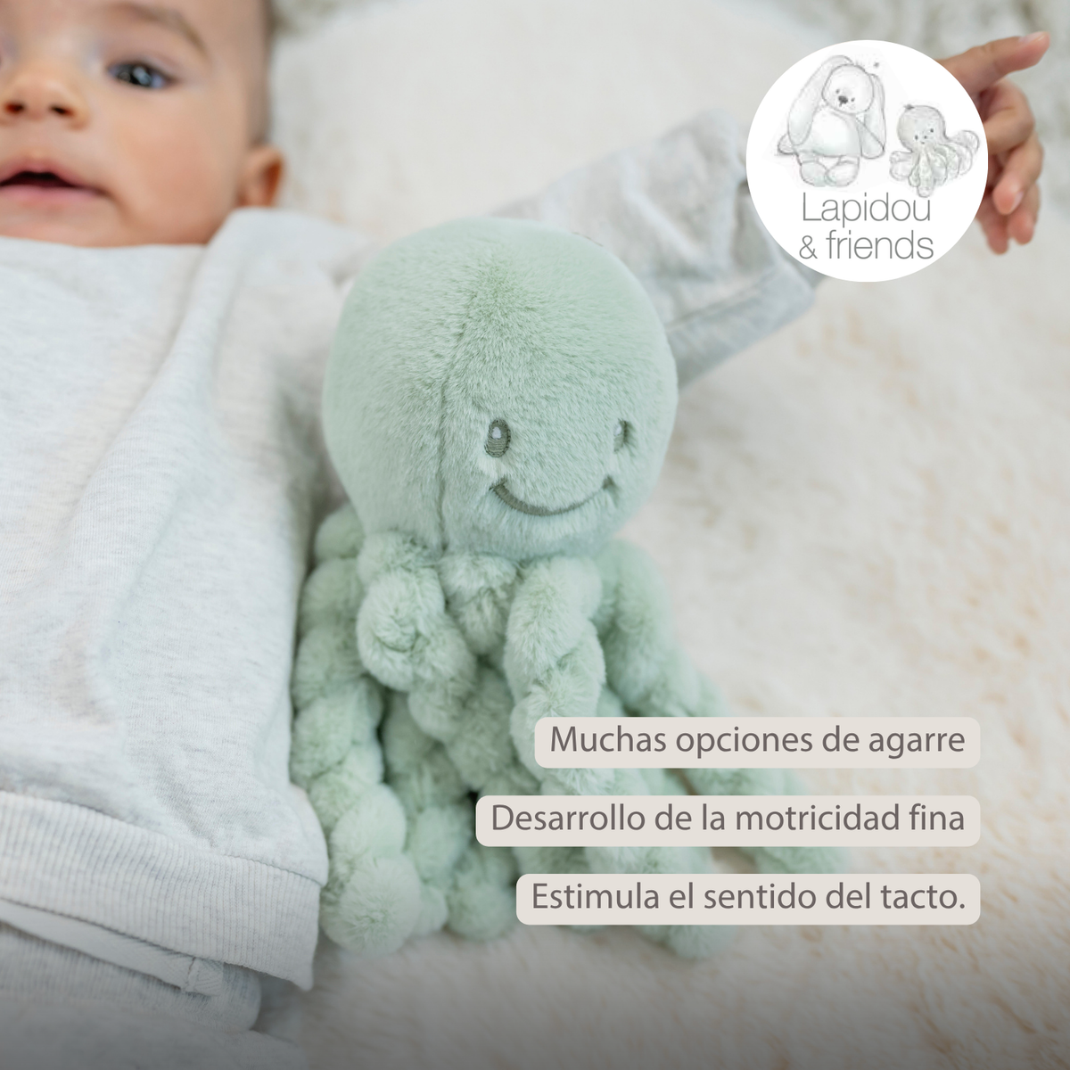 Doudou Pulpo Verde Nattou