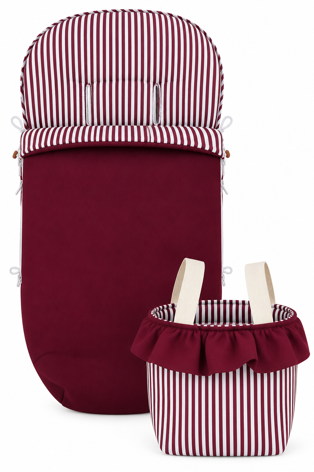 Pack Saco Silleta + Bolso Rayas Burdeos