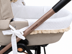 Cubre Capazo Plumeti Blanco Volante Beige