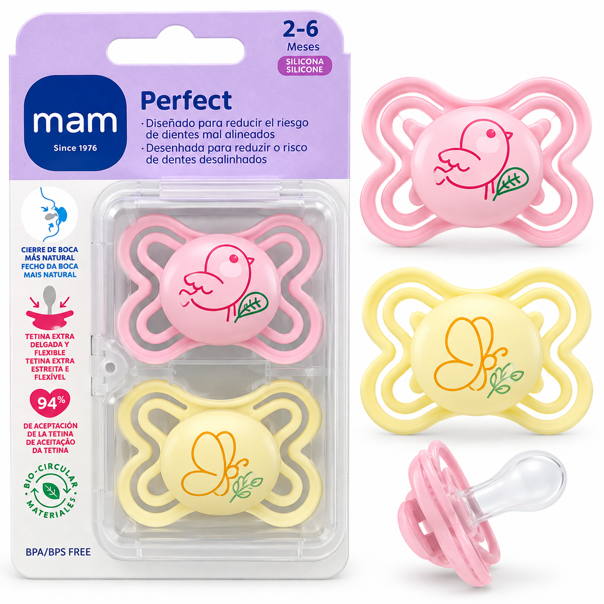 Pack Chupetes Perfect Sol Mam 2-6 Meses