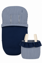 Pack Saco Silleta + Bolso Rayas Azul