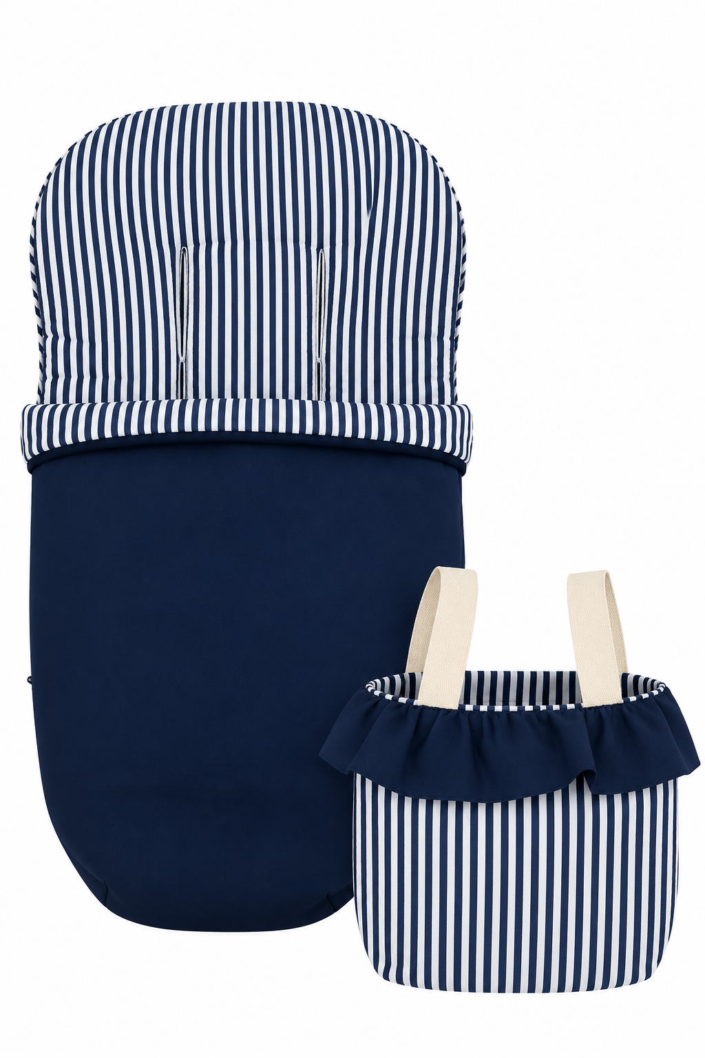 Pack Saco Silleta + Bolso Rayas Azul