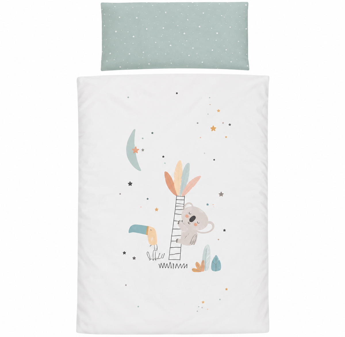 Funda Nórdica+ Funda Almohada Tucán Verde Cuna