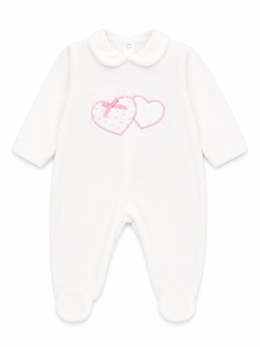 Pijama Terciopelo Corazón Blanco