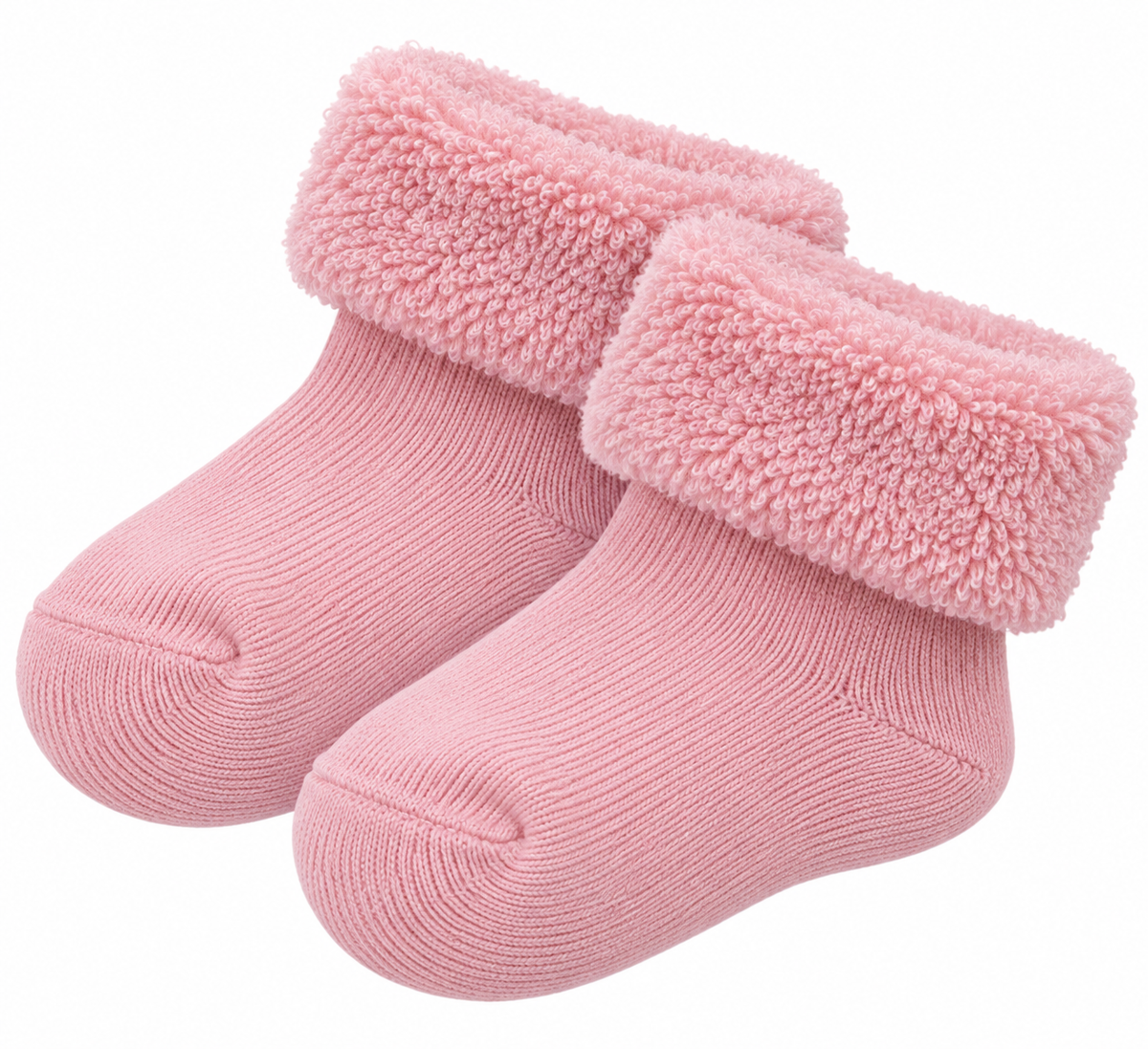 Calcetines Lisos Con Rizos Térmicos Rosa