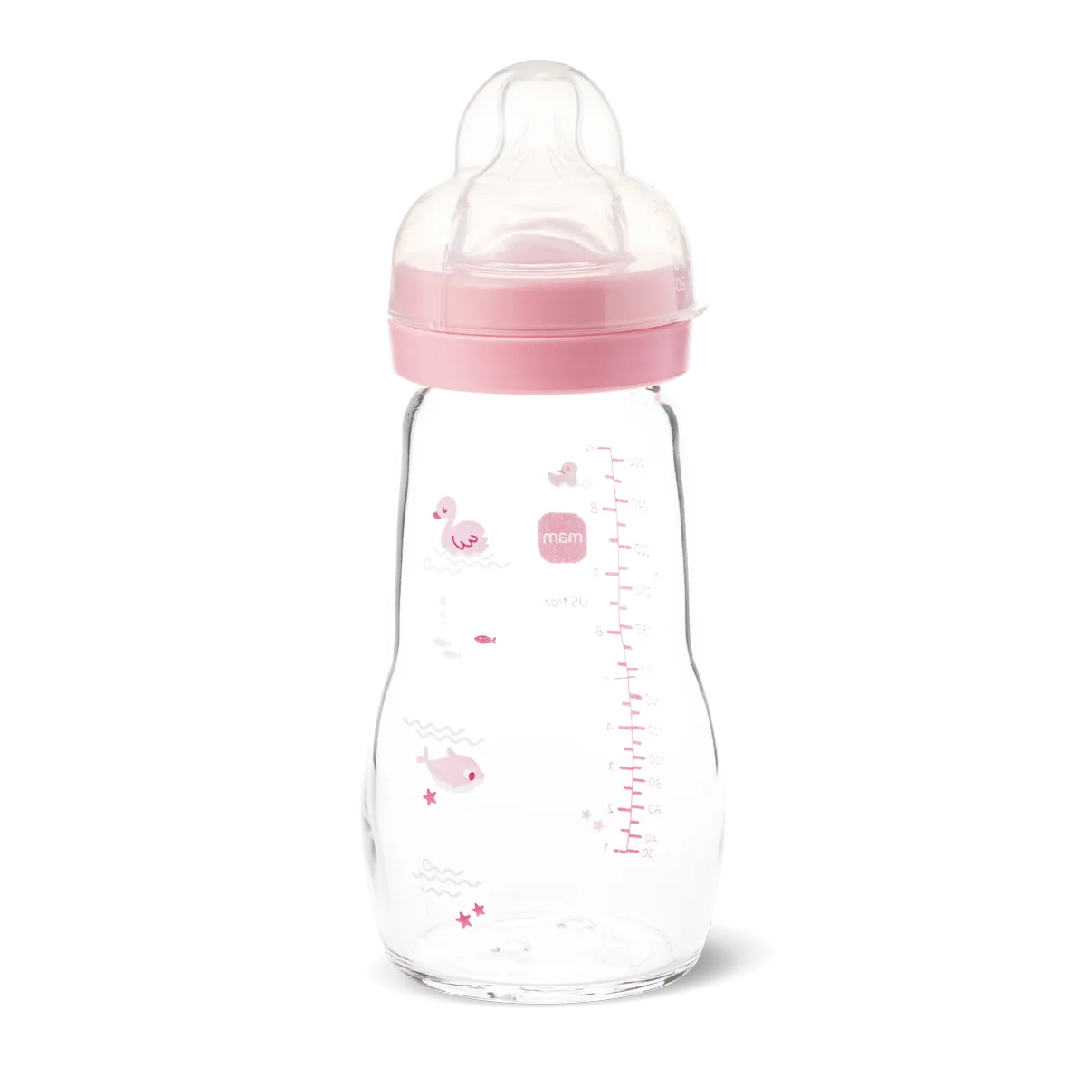 Biberon De Cristal Rosa Mam 260 ml