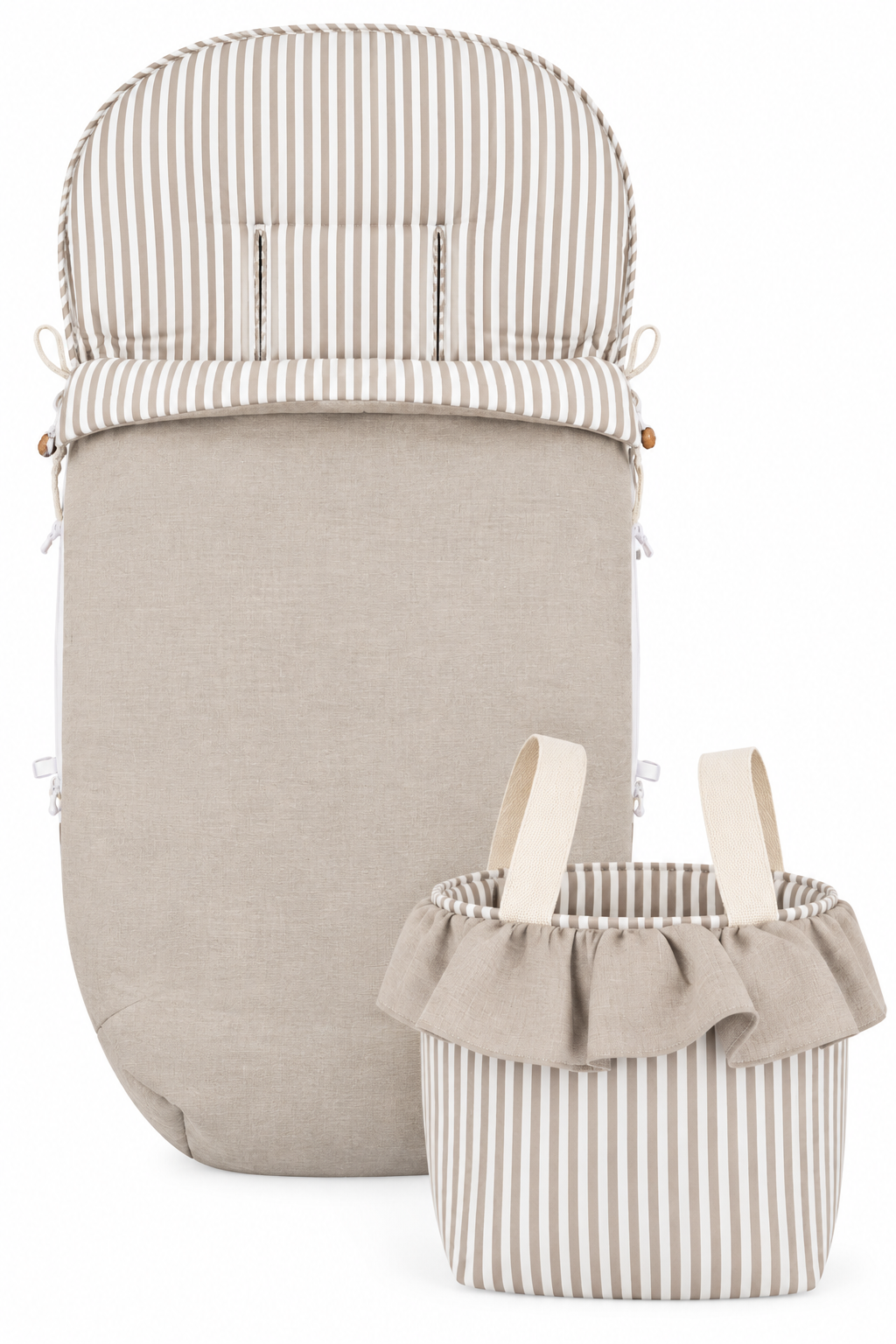 Pack Saco Silleta + Bolso Rayas Beige