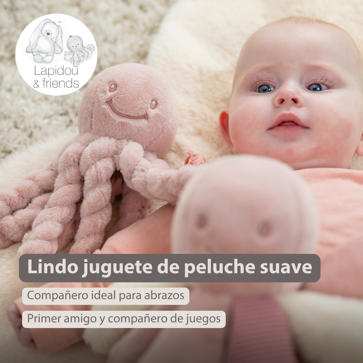 Doudou Pulpo Rosa Nattou