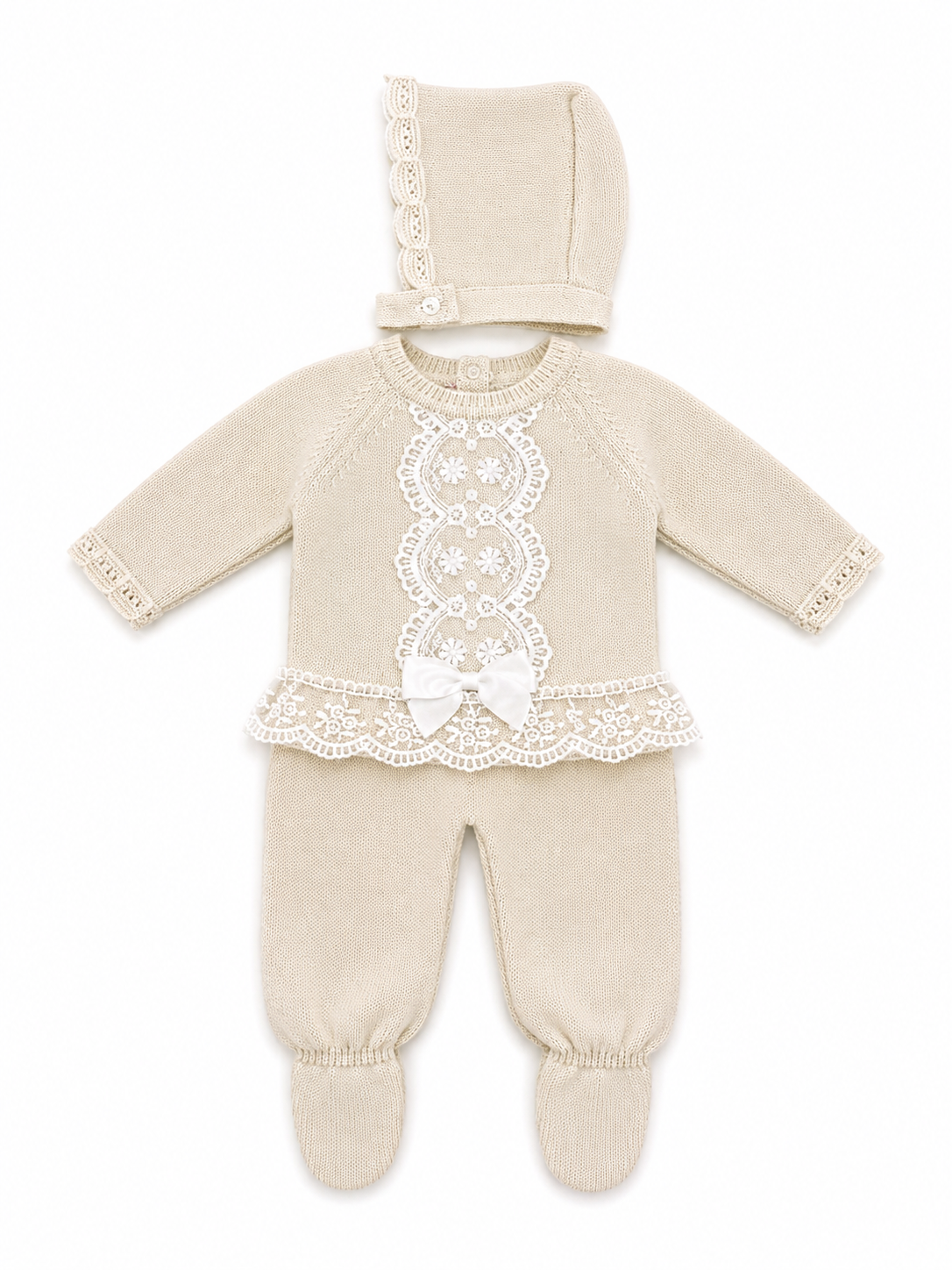 Conjunto Encaje Beige
